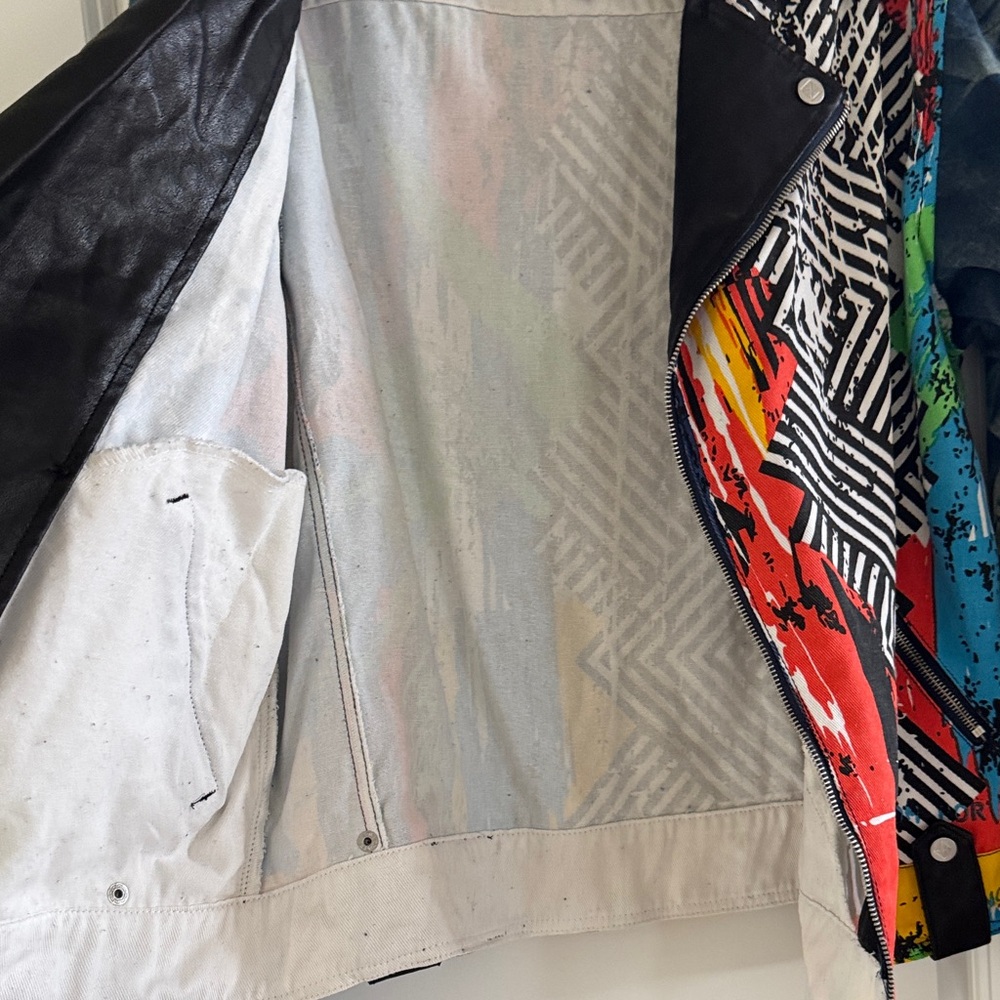 Colorful Abstract Leather Jacket - Picture 8 of 11